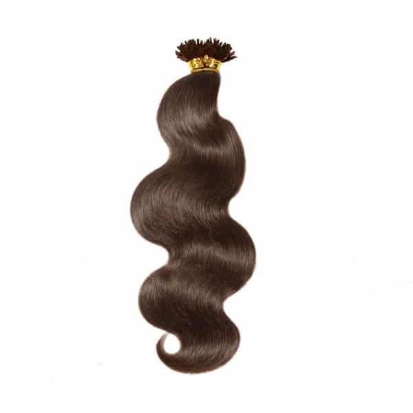 Luxury Water Body Wavy Dark Brown Y-Tip Hair Extensions