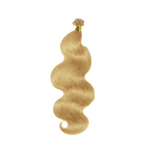 Water Body Wavy White Blonde V-Tip Hair Extensions