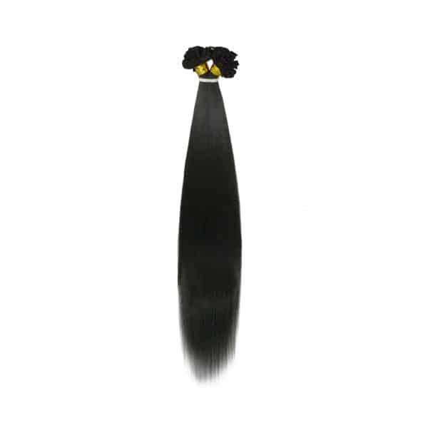 Luxury Yaki Straight Black U-Tip Hair Extensions