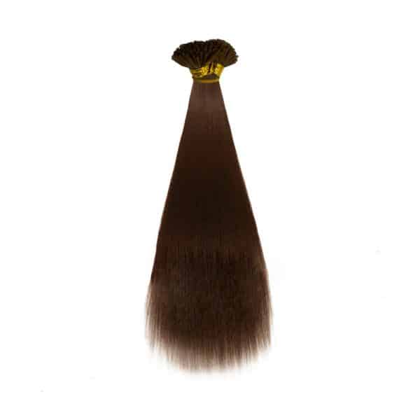 Yaki Straight Dark Brown I-Tip Hair Extensions