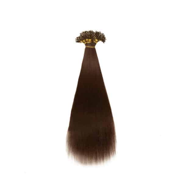 Yaki Straight Dark Brown Nano Ring Hair Extensions