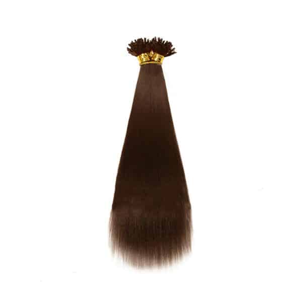 Luxury Yaki Straight Dark Brown Y-Tip Hair Extensions