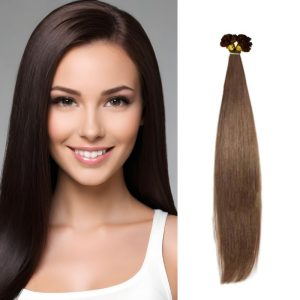 Straight Dark Brown U-Tip Hair Extensions