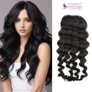 Body Wavy Black Feather Weft Hair Extensions