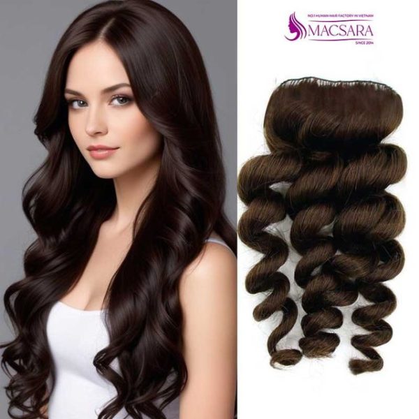 Body Wavy Dark Brown Feather Weft Hair Extensions