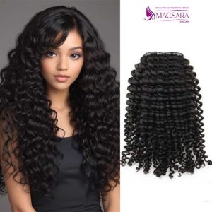 Deep Curly Black Feather Weft Hair Extensions