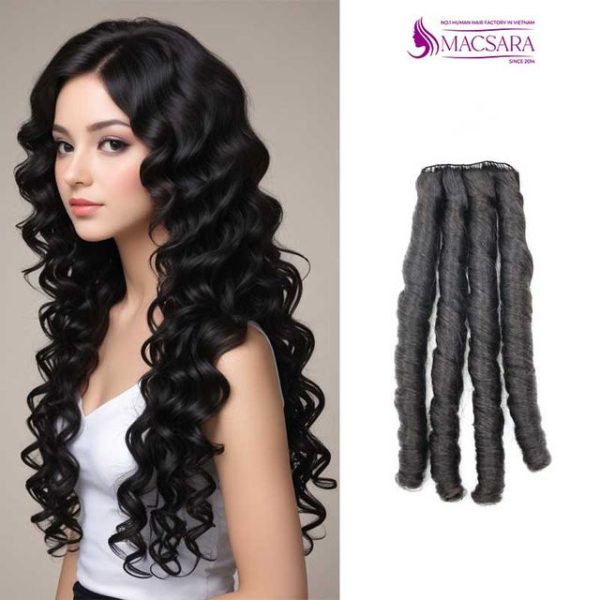 Fumi Curly Black Feather Weft Hair Extensions