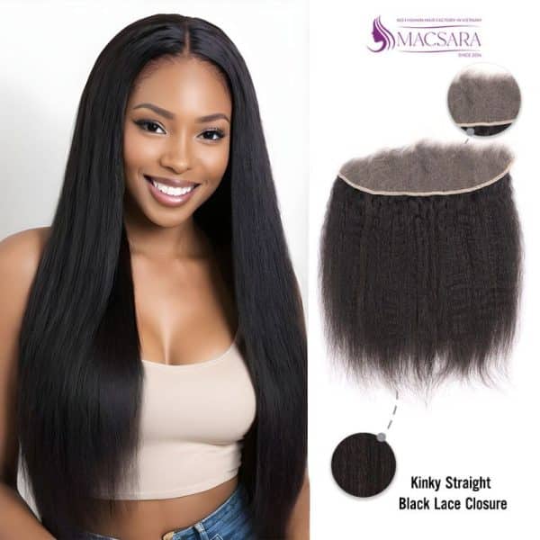 Kinky Straight Black Lace Closure