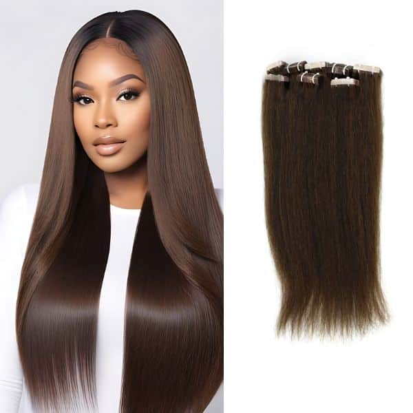 Kinky Straight Dark Brown Normal Tape - Macsara Hair | #1 Vietnam Hair ...