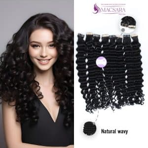 Natural Wavy Black Normal Tape