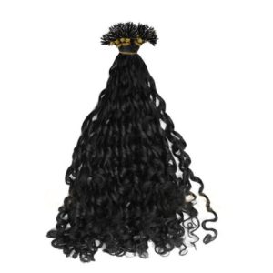 Romantic Curly Black Plastic Nano Ring Hair Extensions