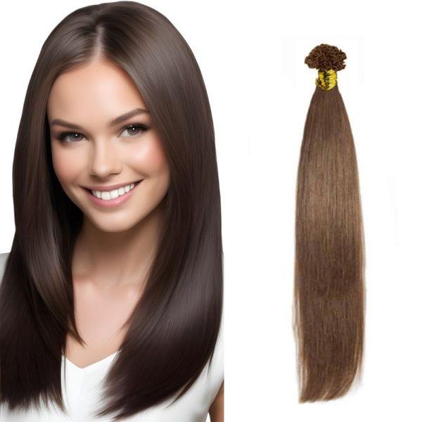 Straight Dark Brown V-Tip Hair Extensions