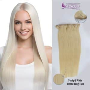 Straight White Blonde Long Tape