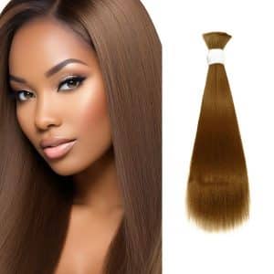 Yaki Straight Light Brown Bulk Hair