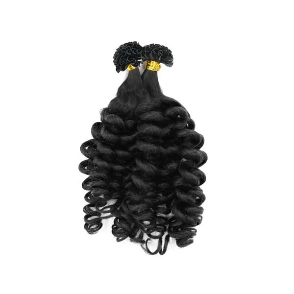 Luxury Twist Curly Black U Tip Hair Extensions