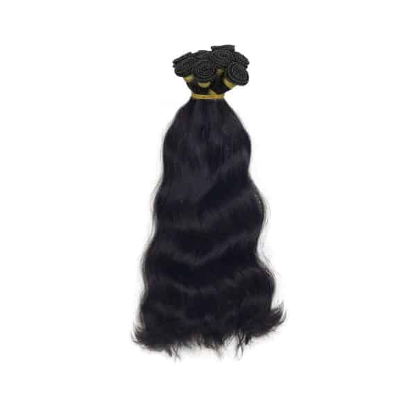 Natural Wavy Black Hand-tied Weft