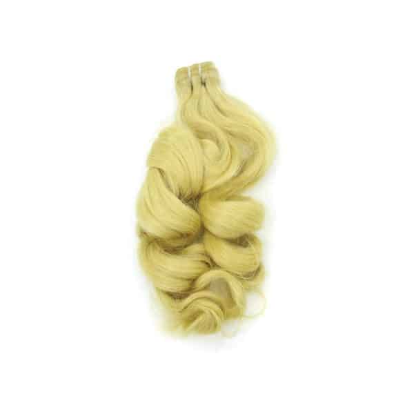 Natural Wavy White Blonde Machine Weft