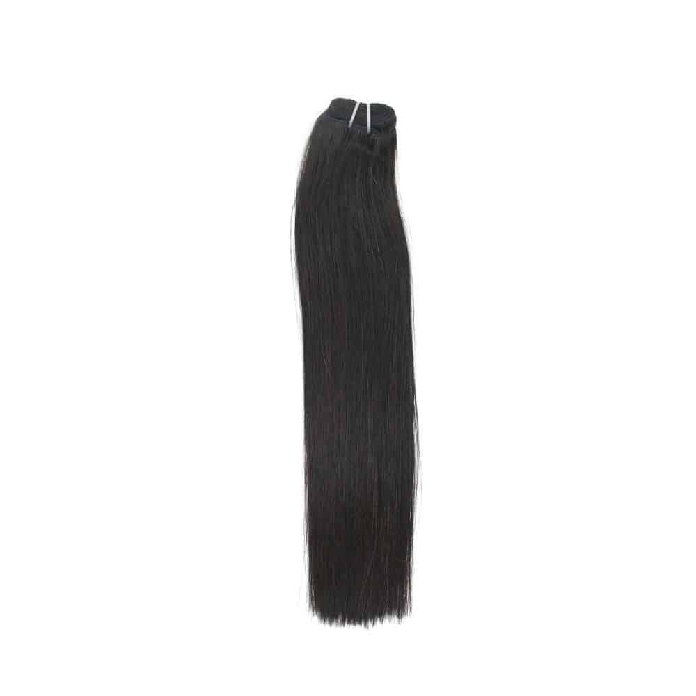 Straight Black Machine Weft Hair Extensions