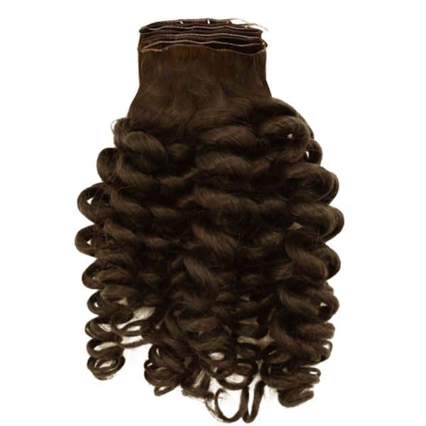 Twist Curly Dark Brown Single Layer Silky Flat Weft