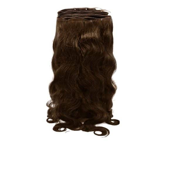 Water Body Wavy Dark Brown Single Layer Silky Flat Weft