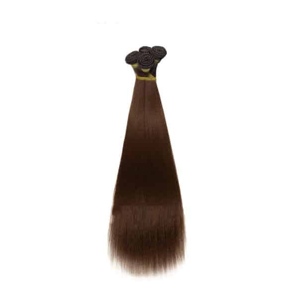 Yaki Straight Dark Brown Nano Hand-tied Weft