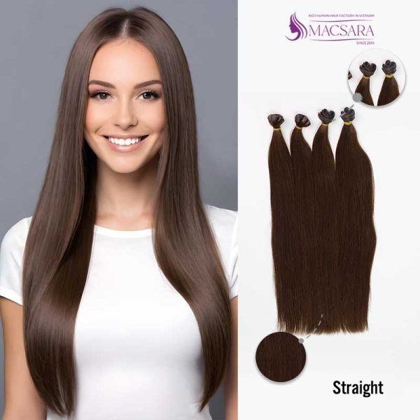 Straight Dark Brown Flat Weft Hair Extensions