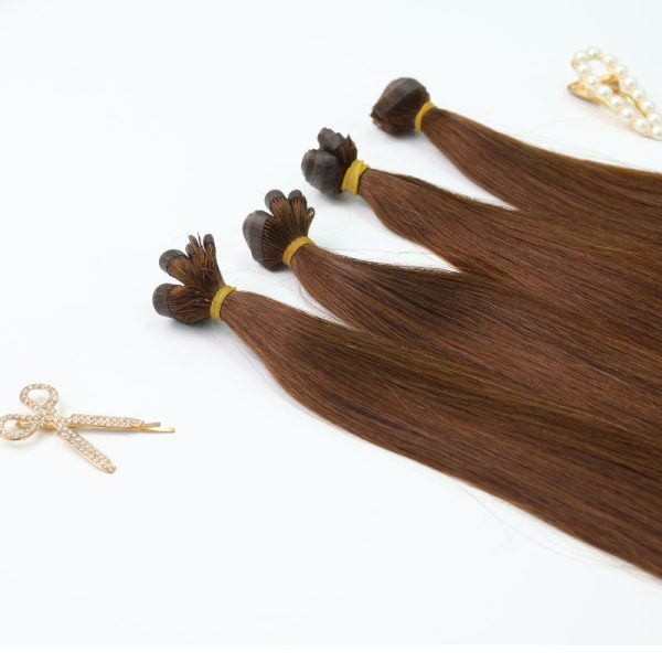 Straight Dark Brown Flat Weft Hair Extensions