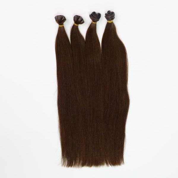 Straight Dark Brown Flat Weft Hair Extensions