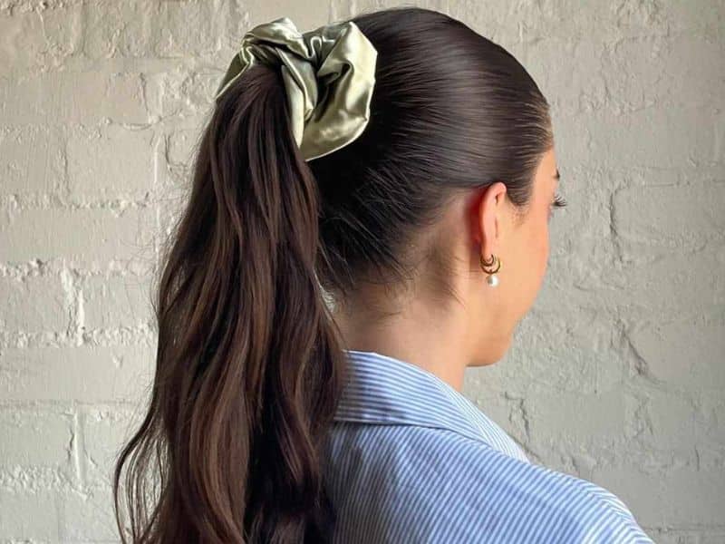 Chic High Ponytail with Velvet Scrunchie