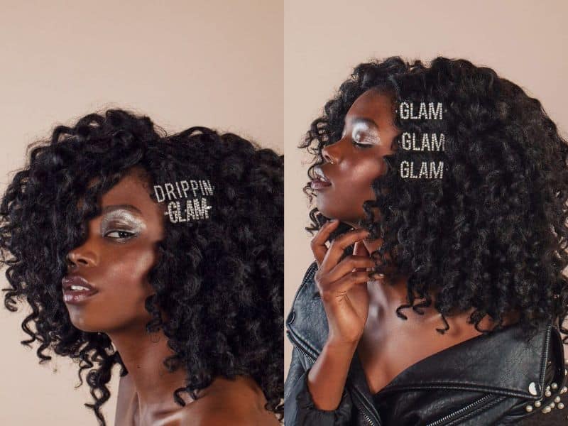 Curly Afro with Festive Hairpins