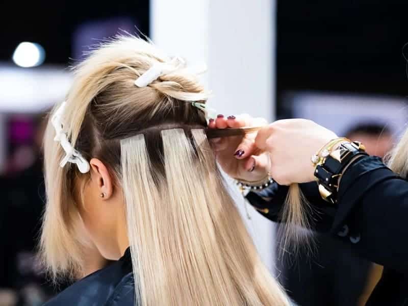 How much are tape in extensions at a salon?