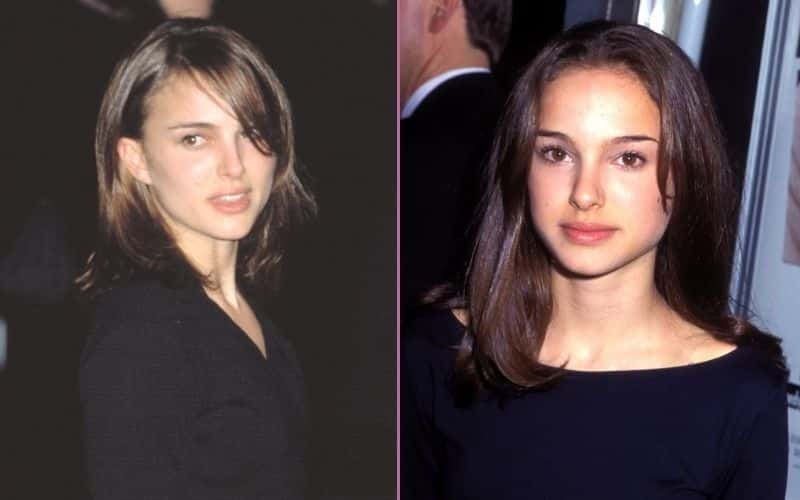 Natalie Portman with her classic brunette hair