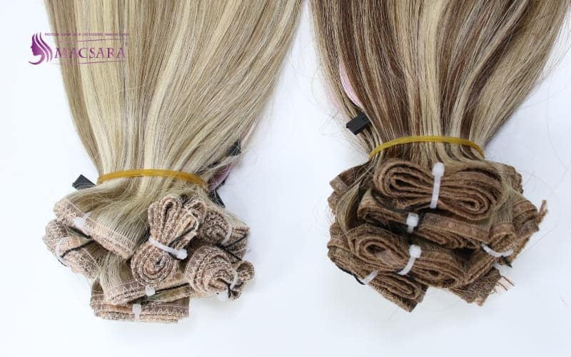 Silky flat weft hair extensions 