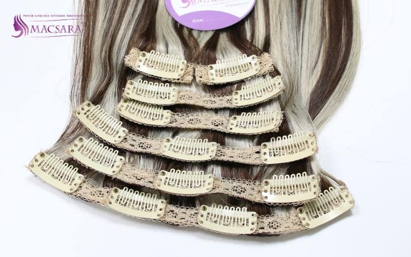 Traditional clip-in hair extensions