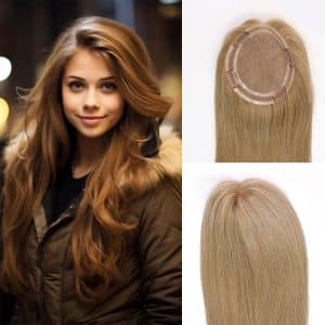 Dark Color Straight Mono Hair Topper 5x6