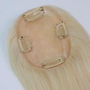 White Blonde Straight Mono Hair Topper 3x6