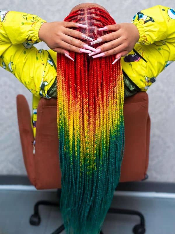 Colorful Bombshell Tribal Box Braids