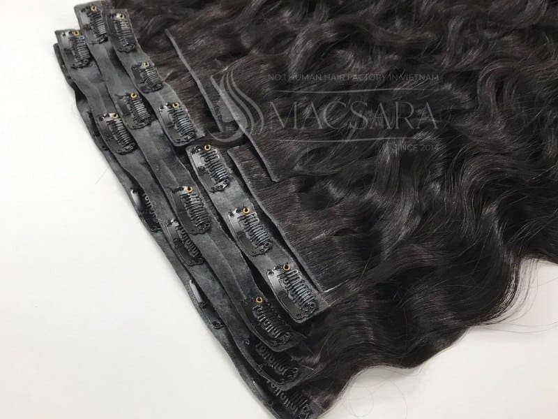 Human hair clip-in hair extensions 