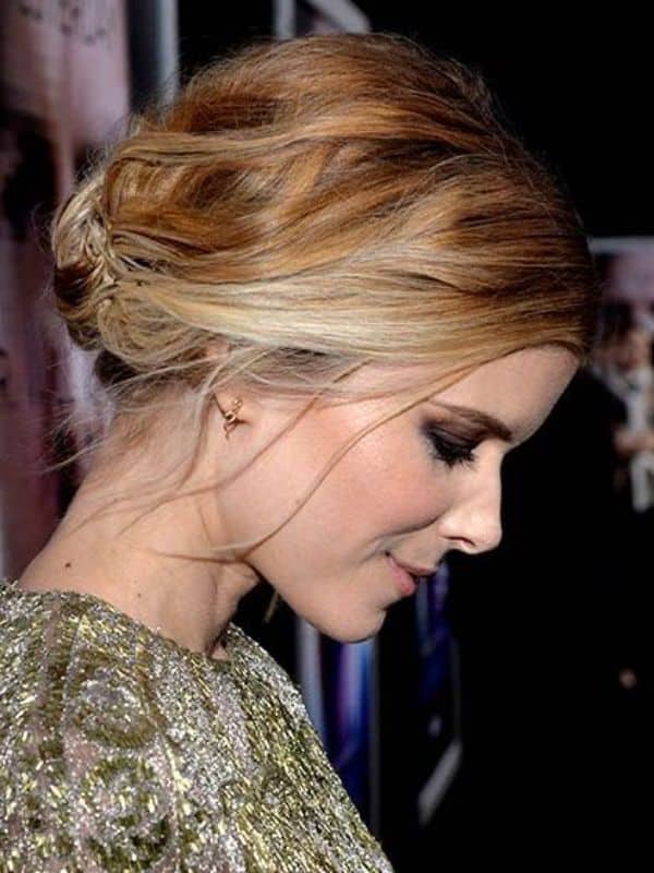 Kate Mara in French roll hairstyle