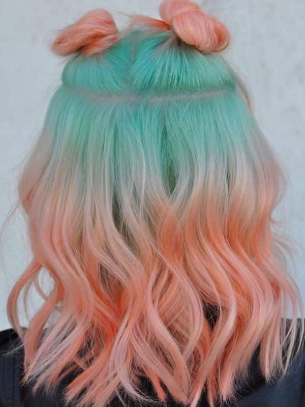 Peach To Teal Ombre