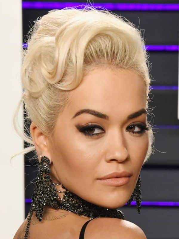 Rita Ora in French roll hairstyle