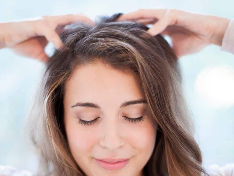 Scalp massage encourages a relaxed and positive mind