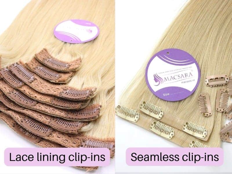 Traditional lace lining clip-ins and seamless clip-ins 