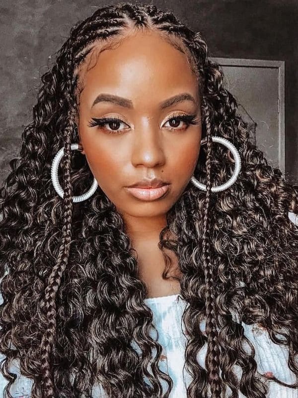 Tribal Fulani Braids With Curls