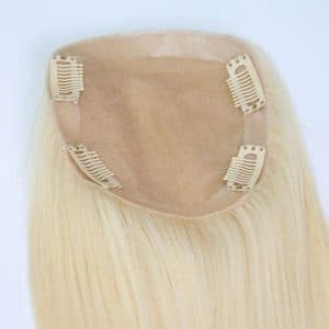 White Blonde Straght Silk Base Hair Topper 4x4