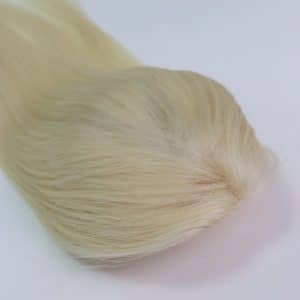 White Blonde Straght Silk Base Hair Topper 5×5