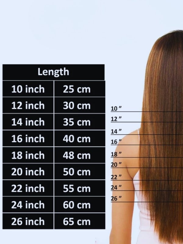 26 inch hair extensions based on body height