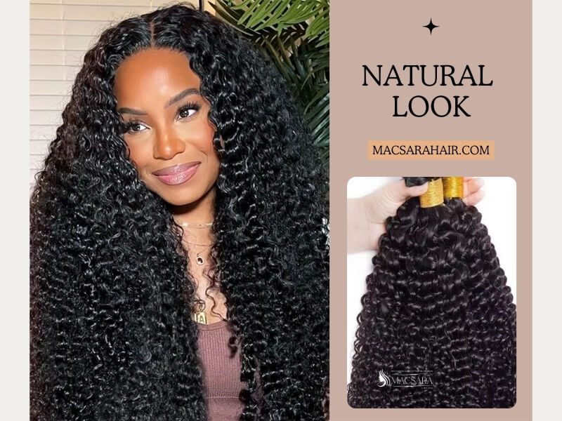 Kinky curly I-tip hair extensions enhance the natural beauty of curly hair 