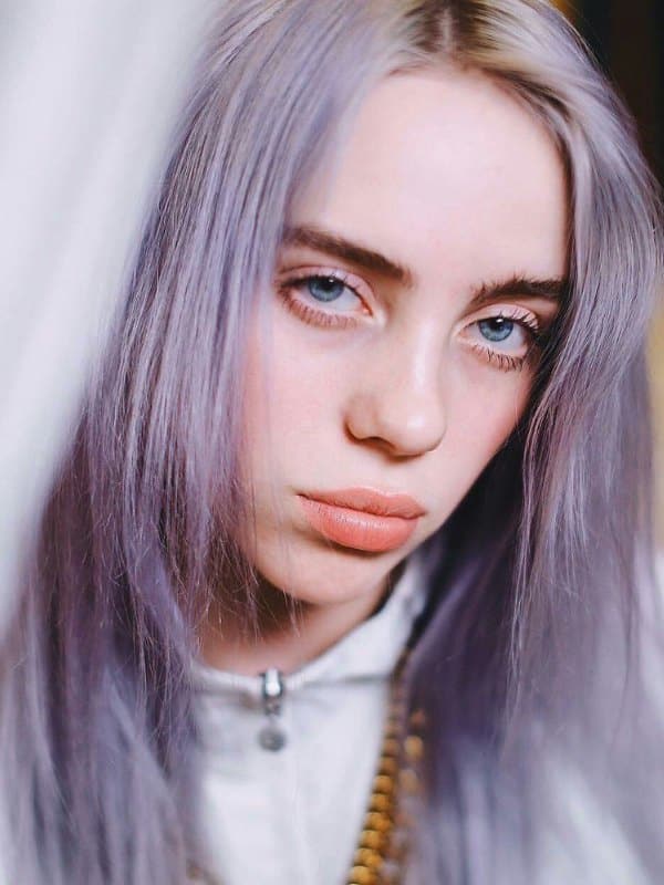 Billie got so girly with lavender hair