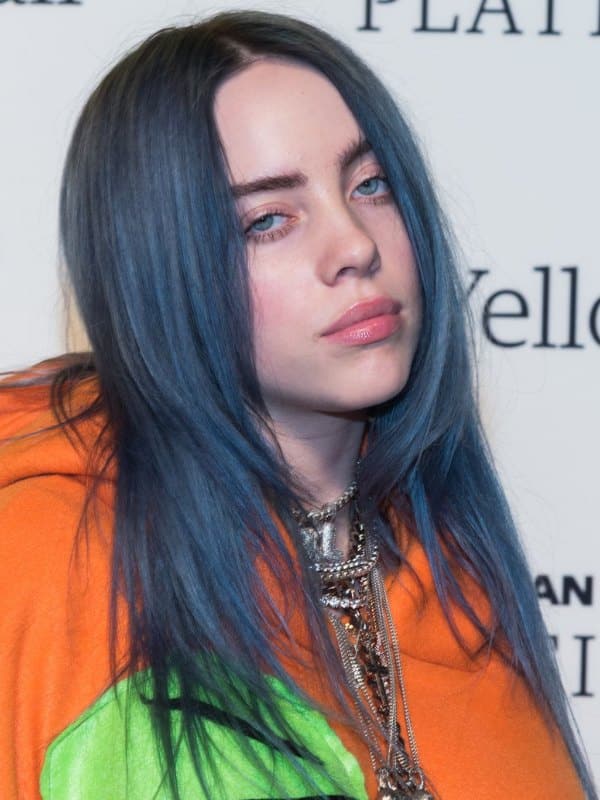 Witty blue hair really suits the star